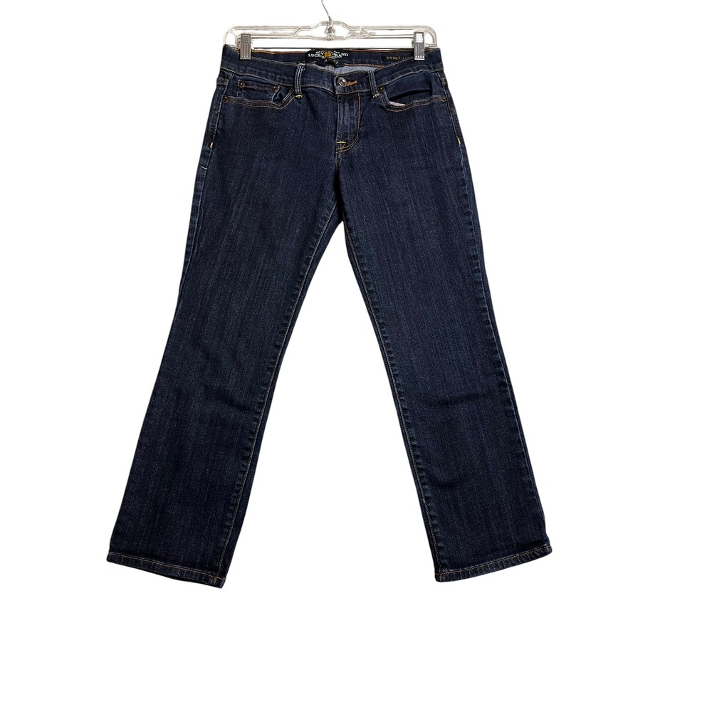 Lucky Brand Sweet N Crop Jeans Womens 4 27 Dark Wash Indigo Straight Leg Denim